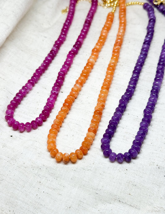 Bright orange gemstone necklace