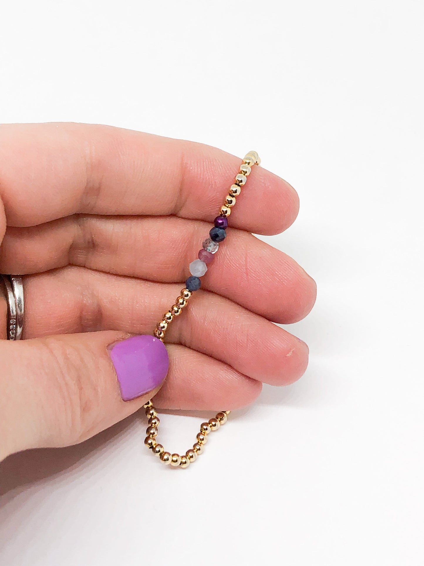 Custom birthstone bracelet gold filled