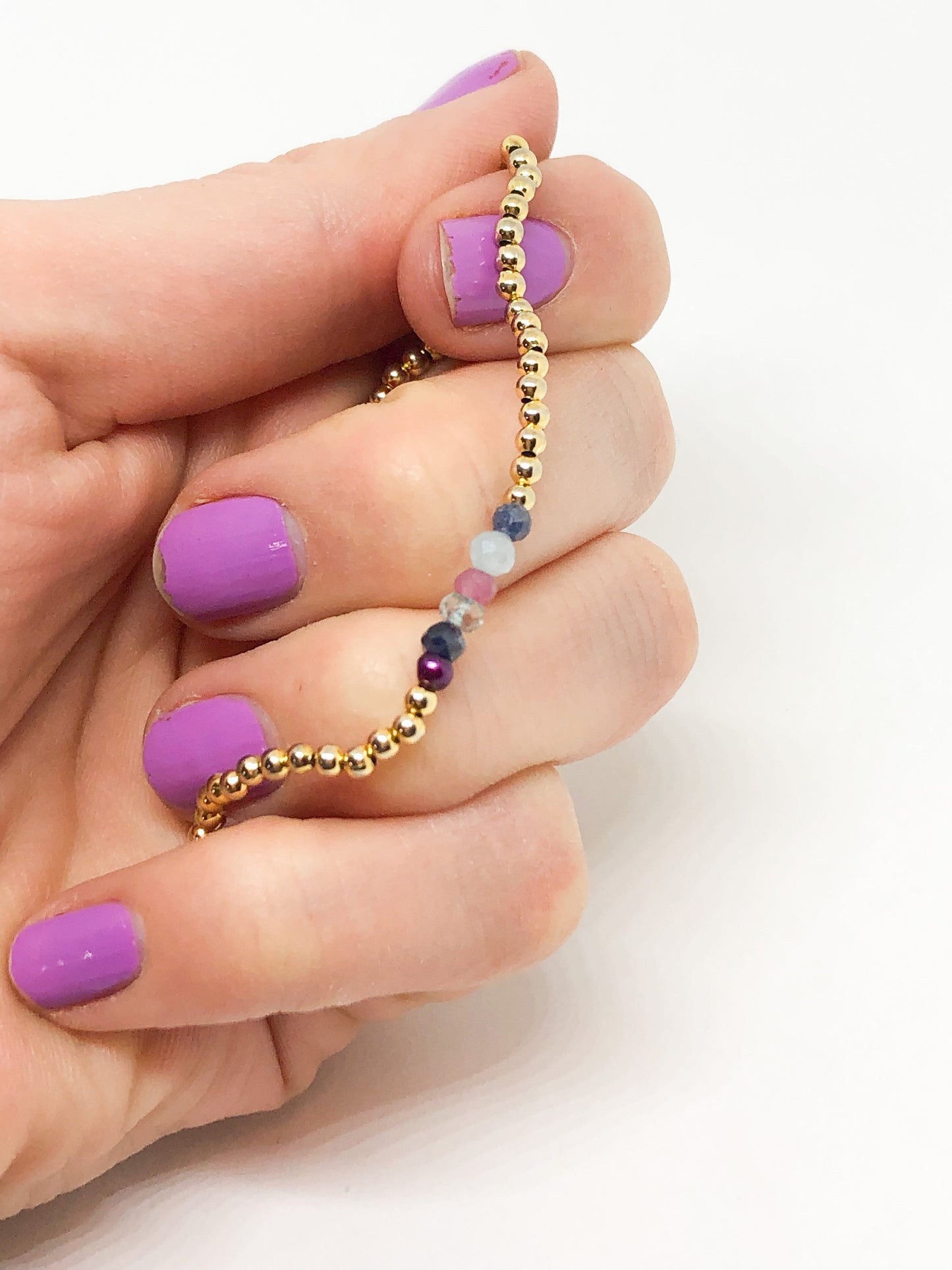 Custom birthstone bracelet gold filled