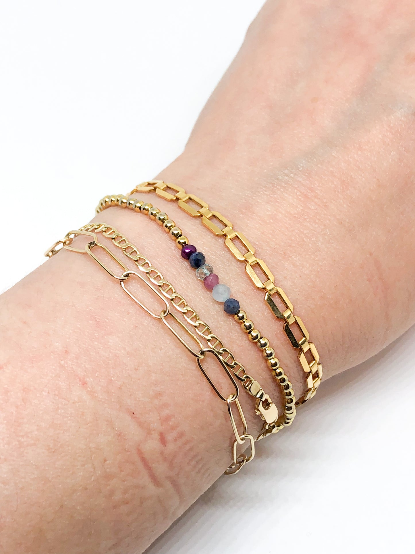 Custom birthstone bracelet gold filled