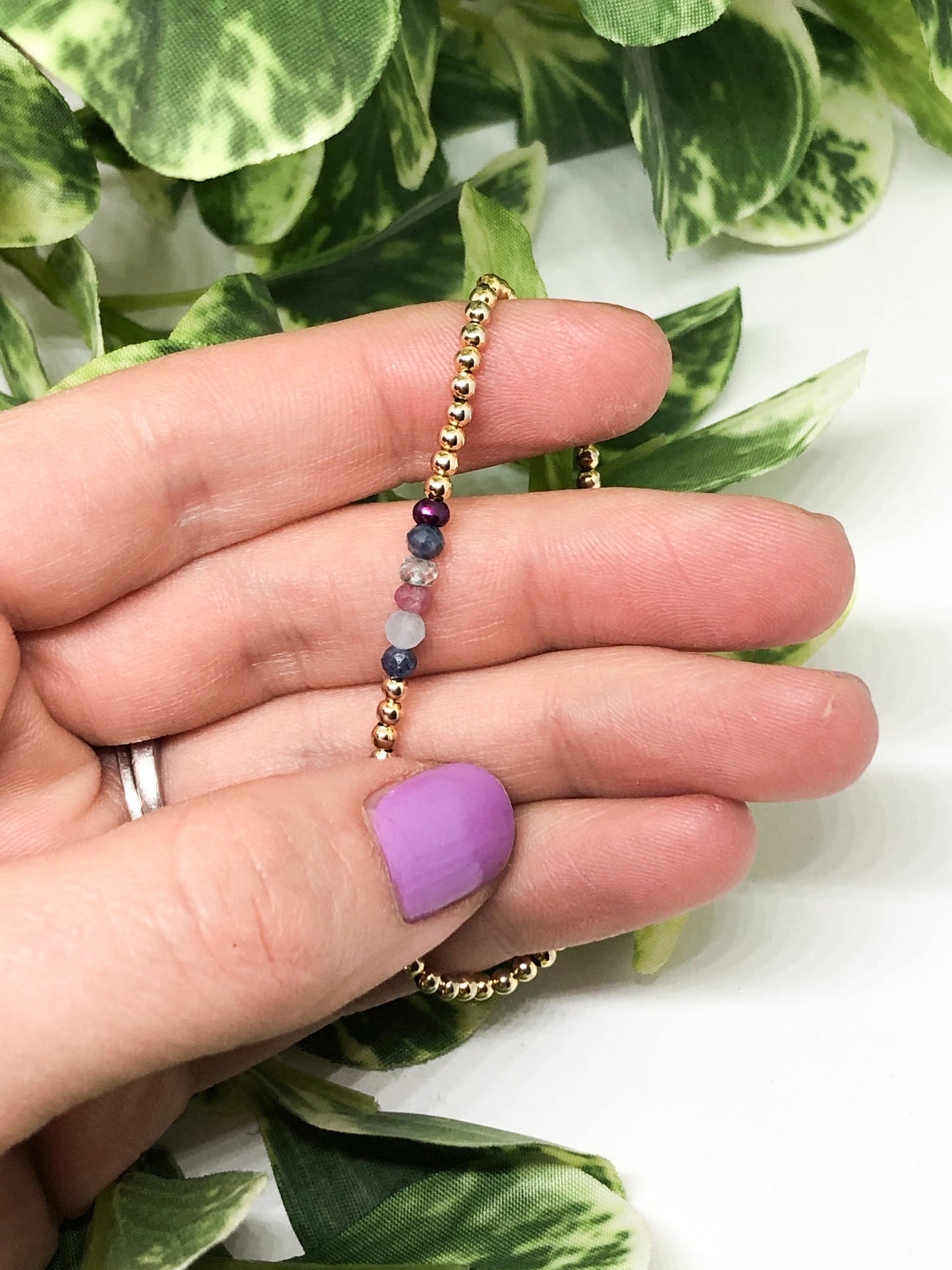 Custom birthstone bracelet gold filled