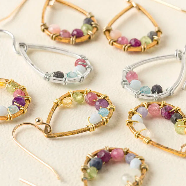 Family birthstone earrings