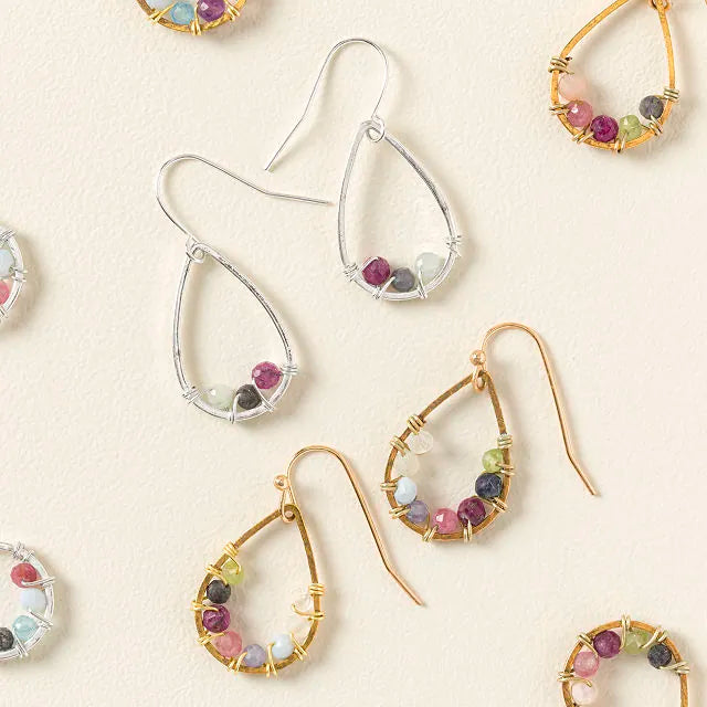 Custom birthstone earrings - teardrop