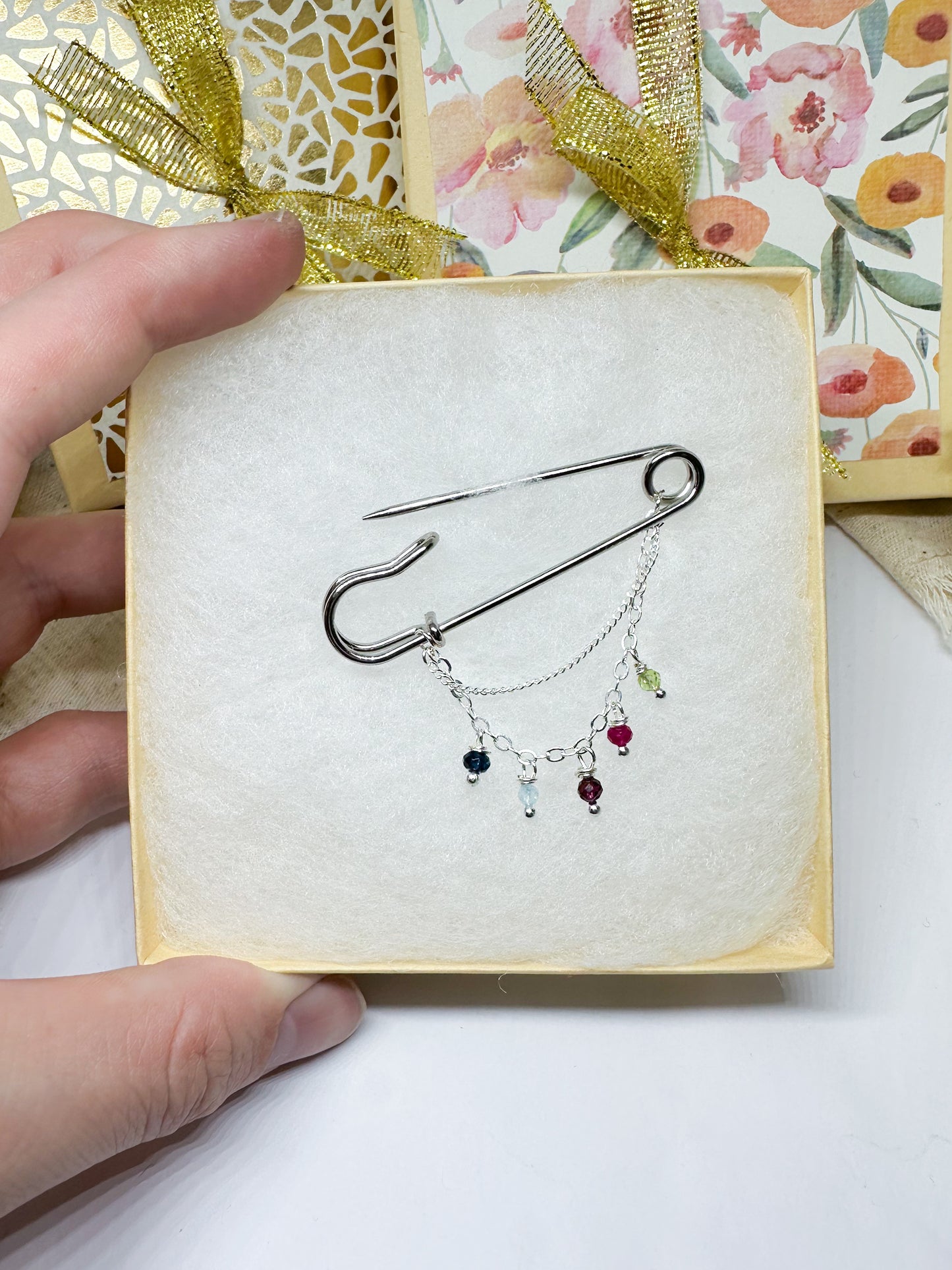 Family birthstone broach