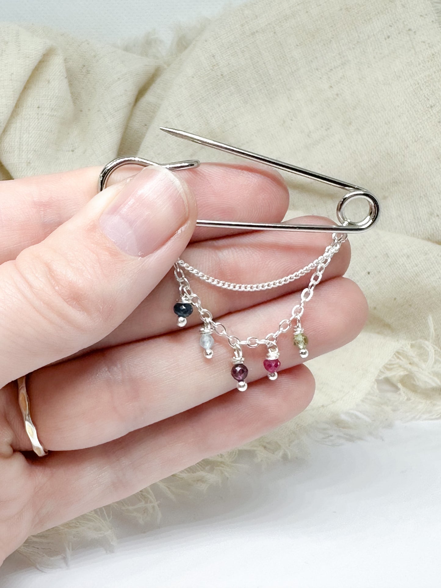 Family birthstone broach