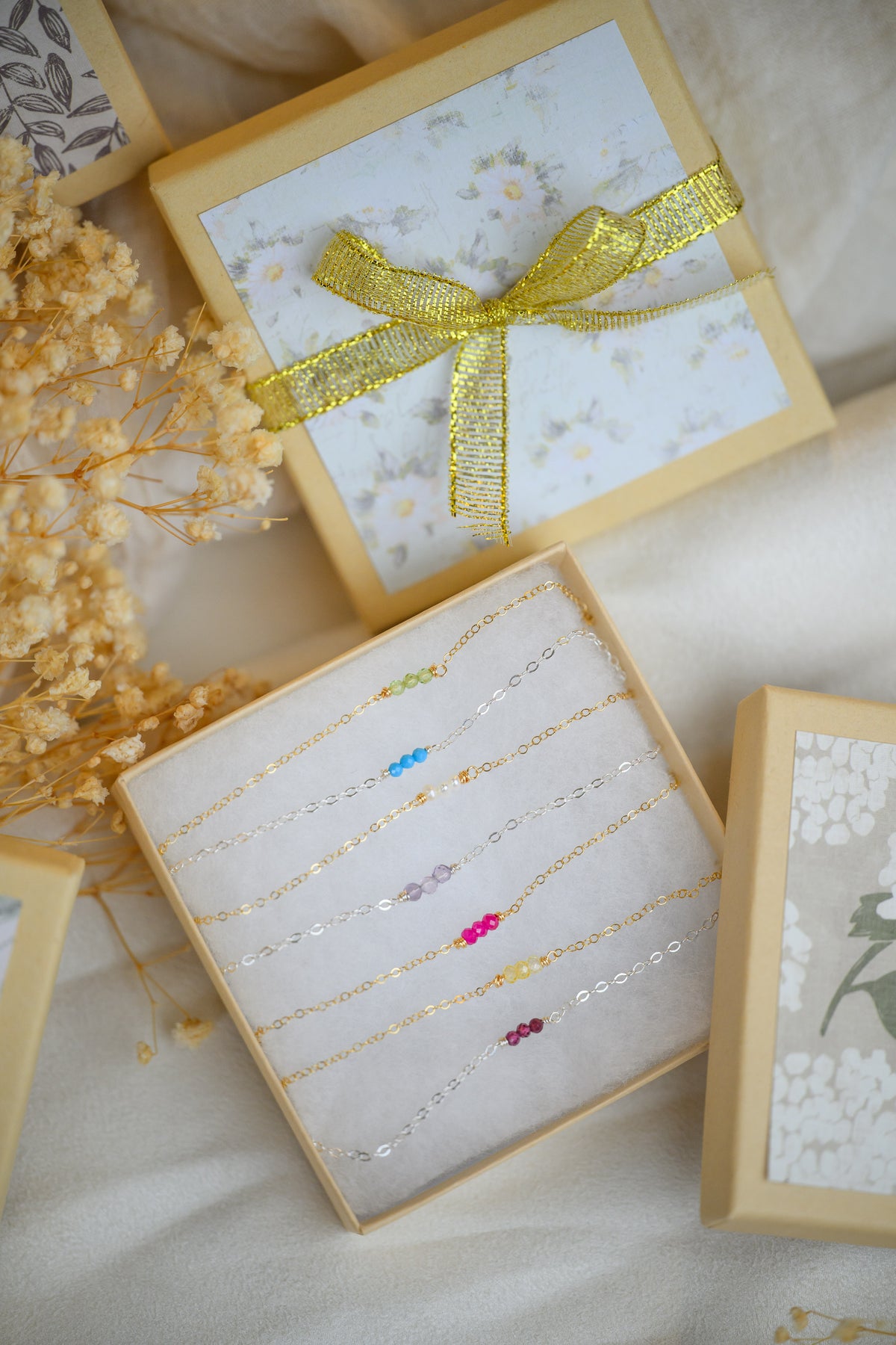 Custom birthstone bracelet gold filled