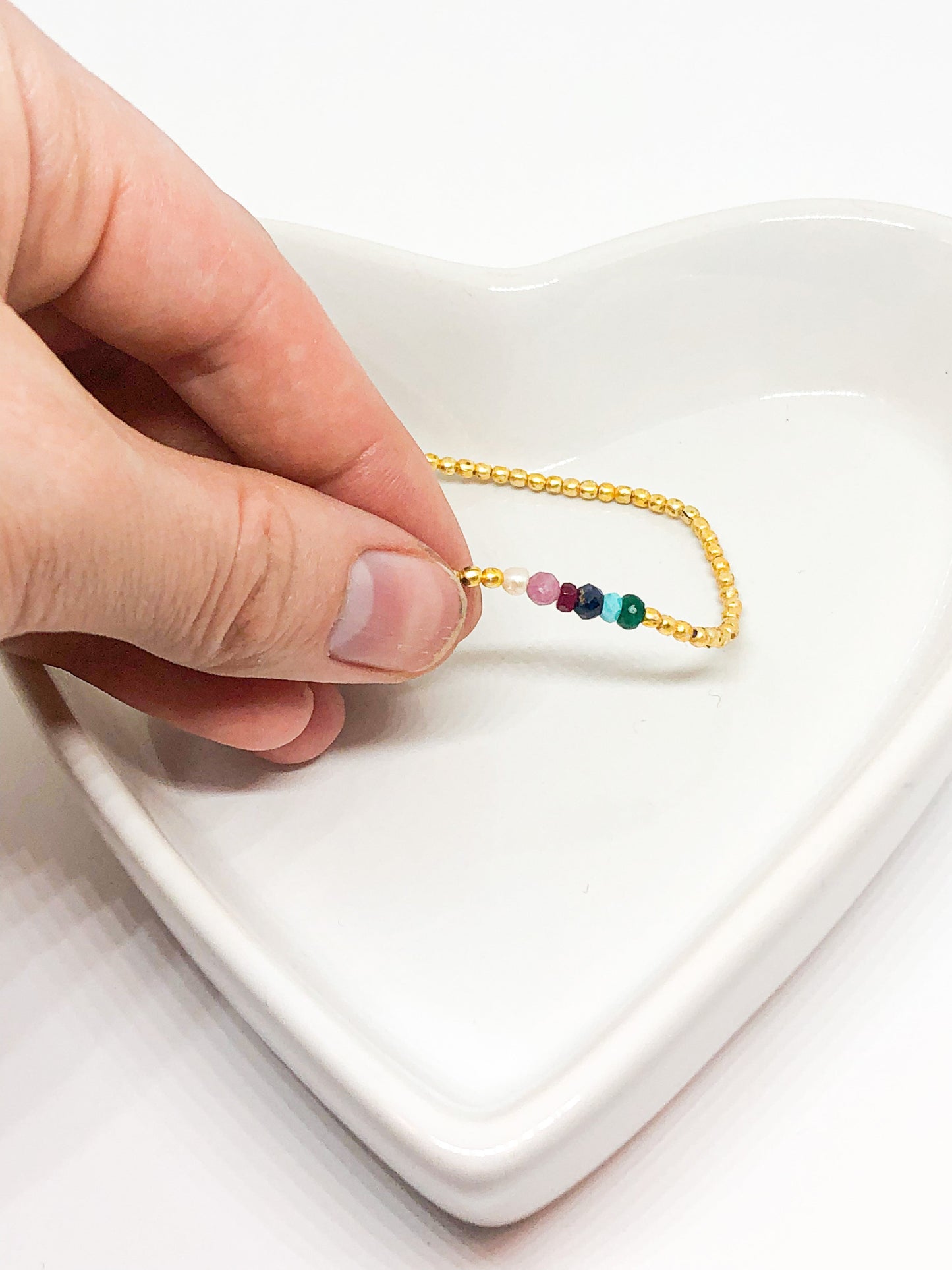 Custom birthstone bracelet gold filled