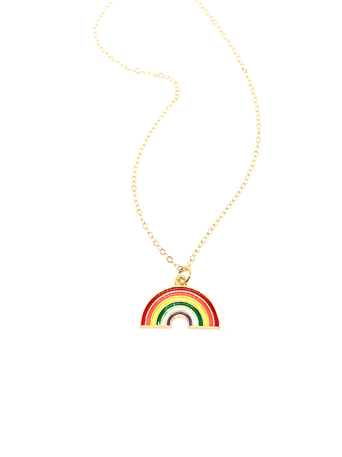 Rainbow necklace enamel