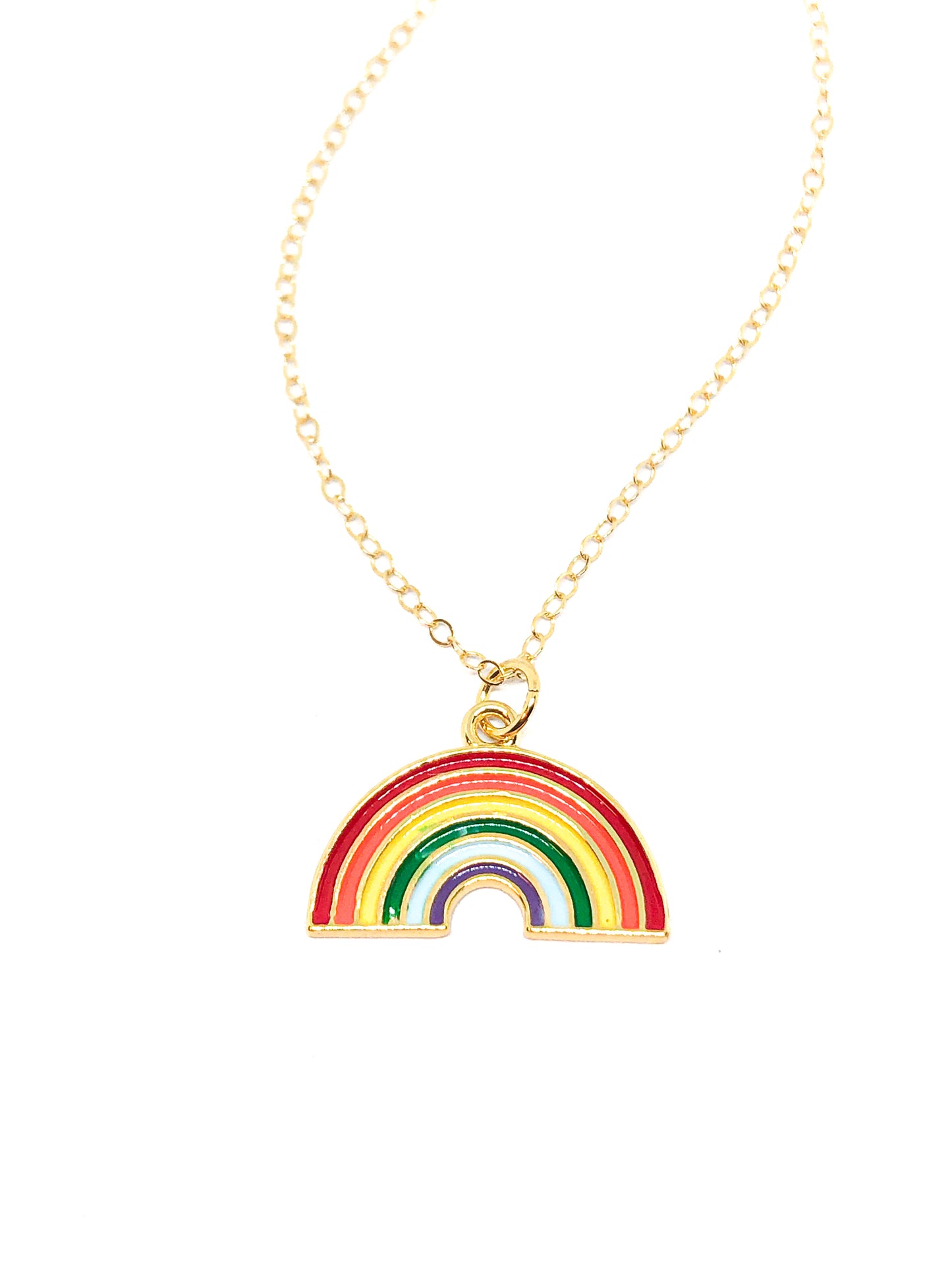 Rainbow necklace enamel