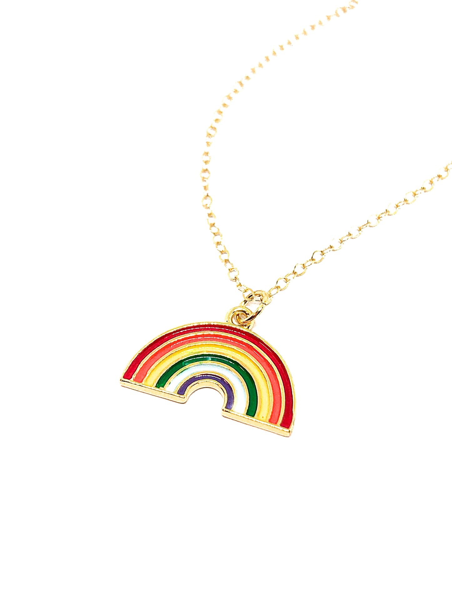 Rainbow necklace enamel