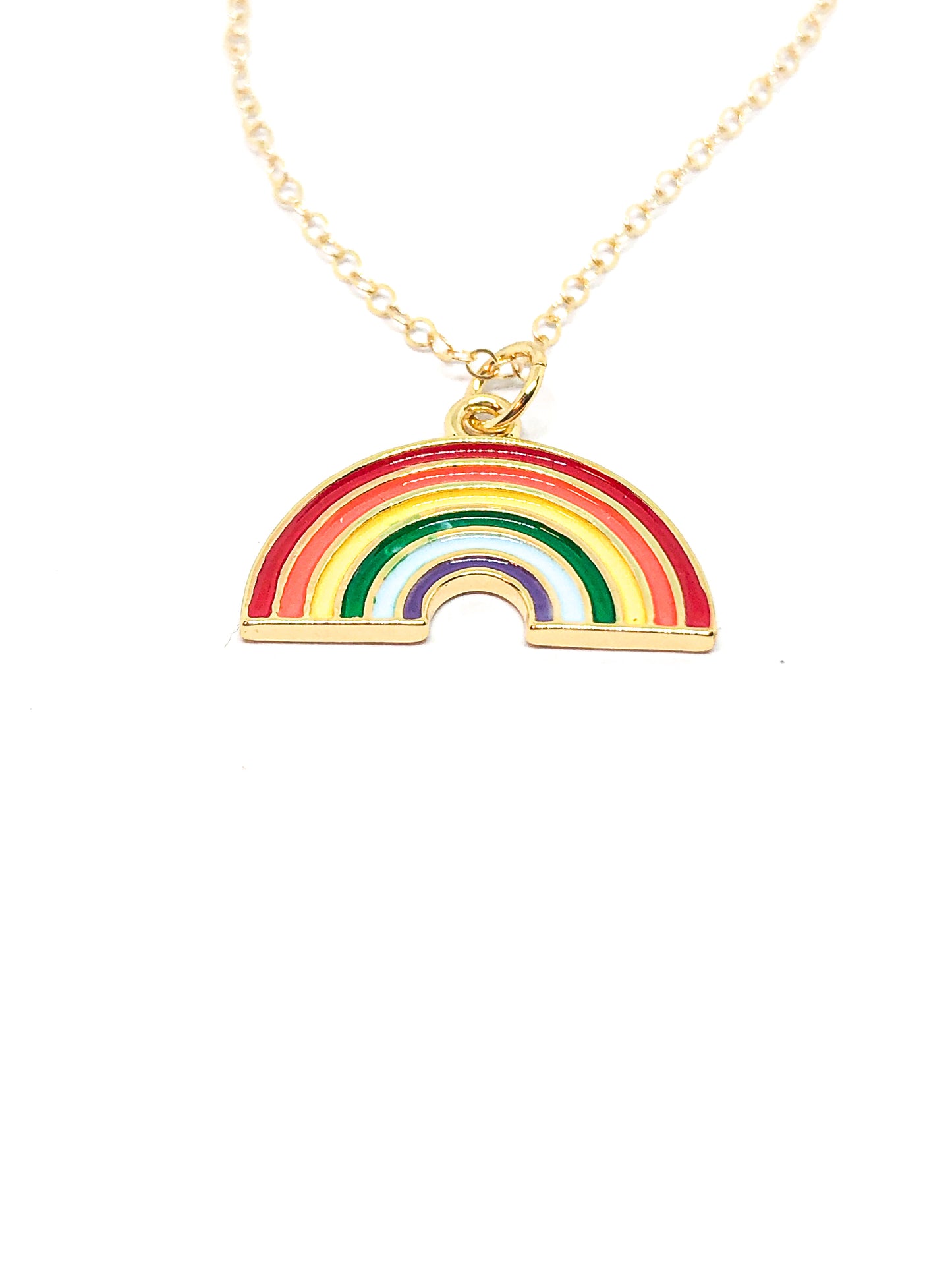 Rainbow necklace enamel
