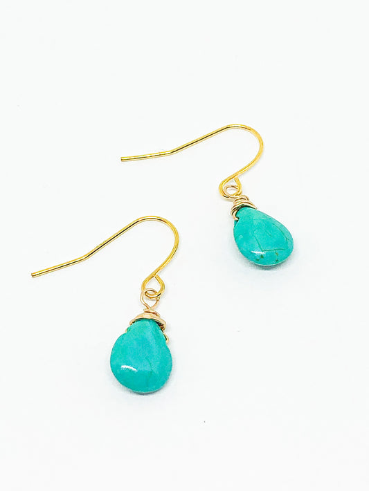 Dainty turquoise earrings