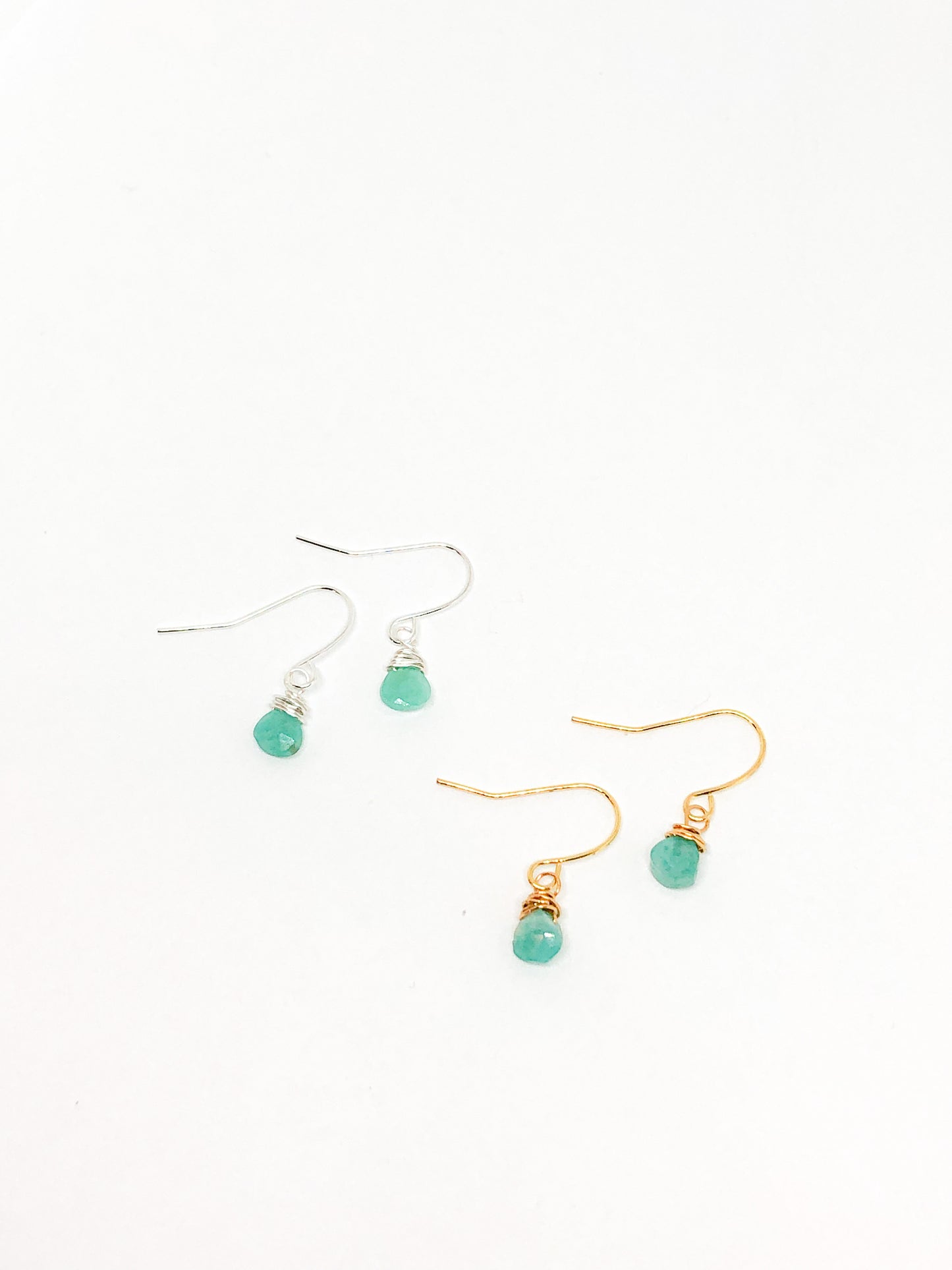 Amazonite earrings in gold or silver