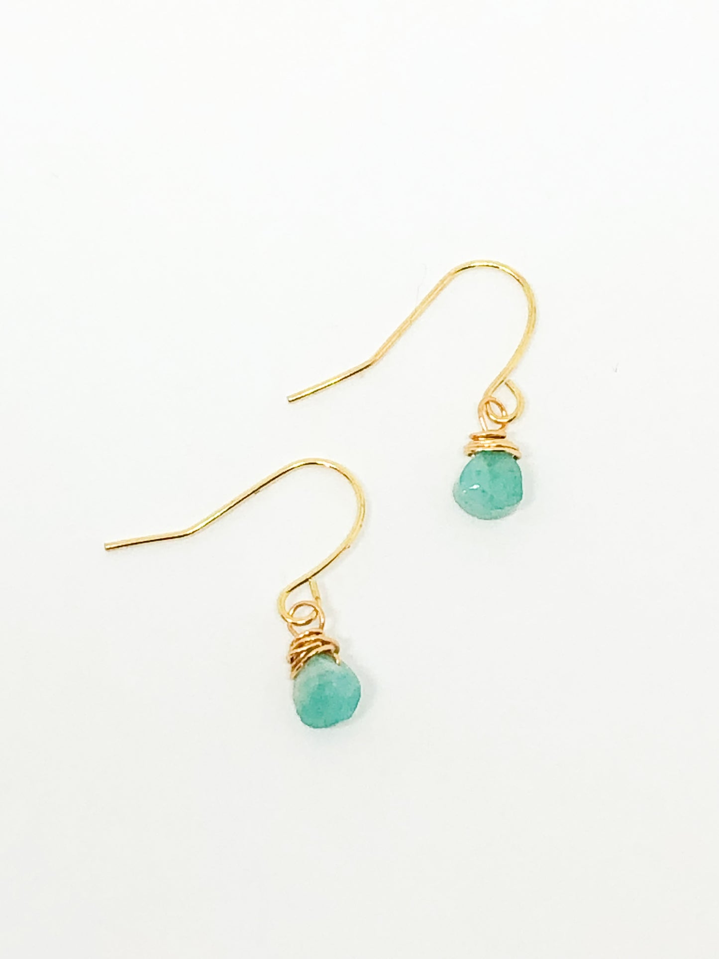 Amazonite earrings in gold or silver