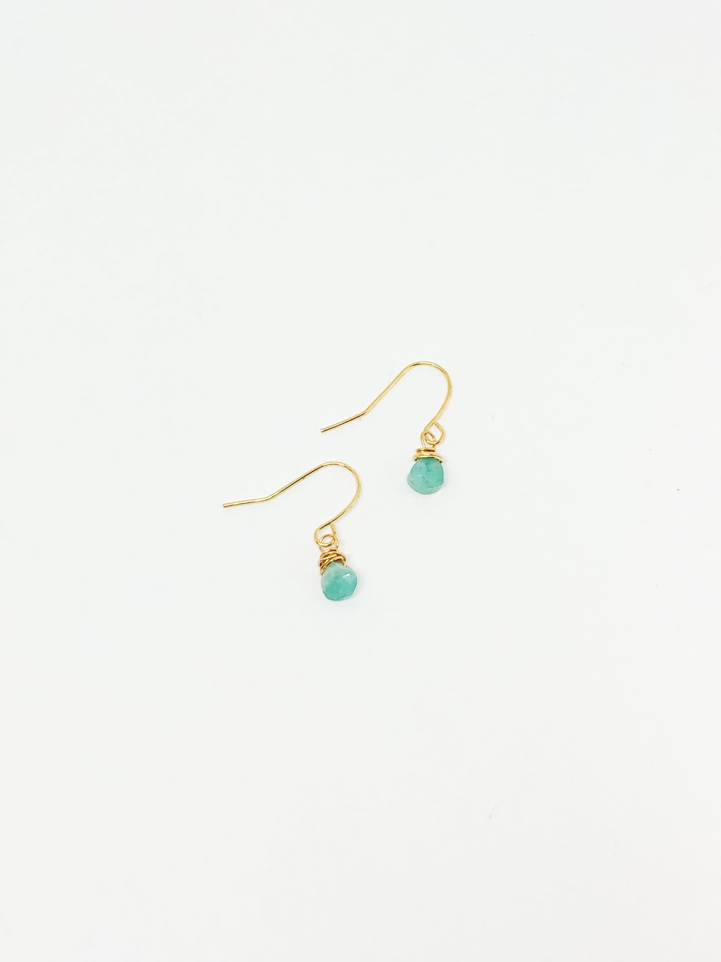 Amazonite earrings in gold or silver