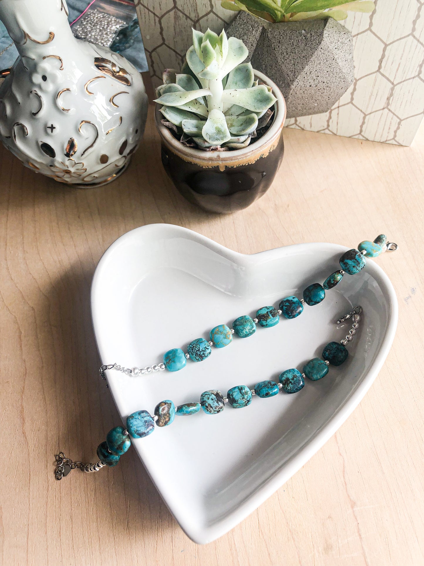 Square turquoise bracelets