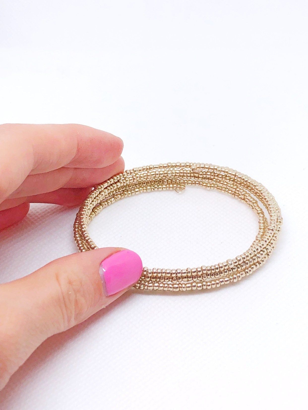 Gold memory wire bracelet