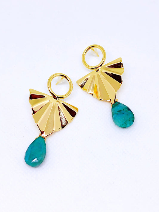 Chrysocolla statement earrings