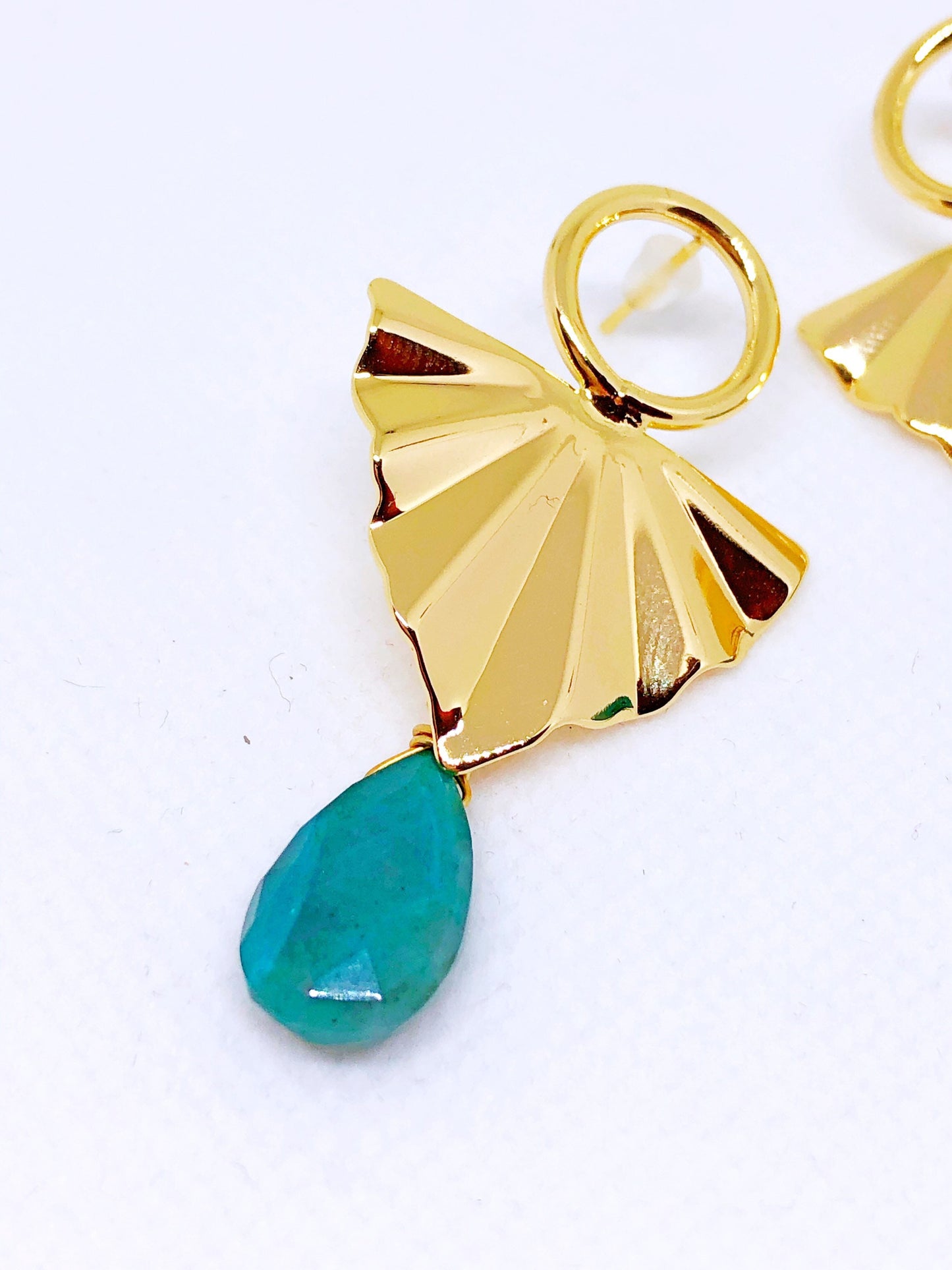 Chrysocolla statement earrings