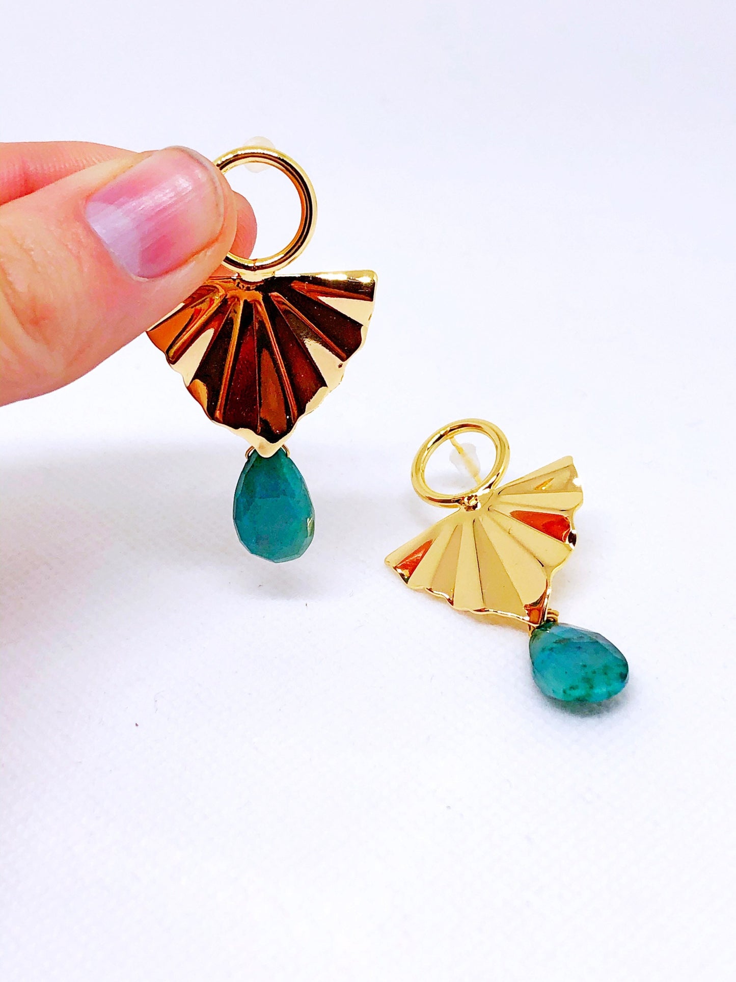 Chrysocolla statement earrings