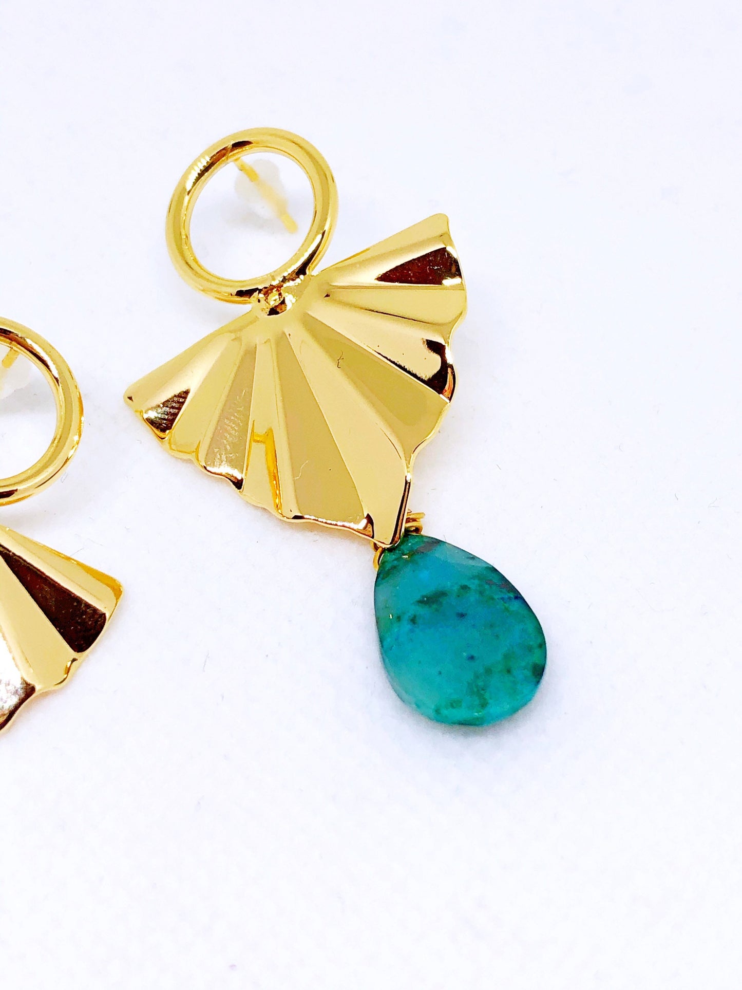 Chrysocolla statement earrings