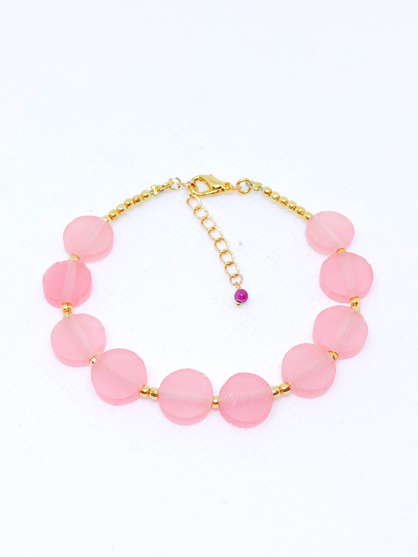 Light pink resin bead bracelet