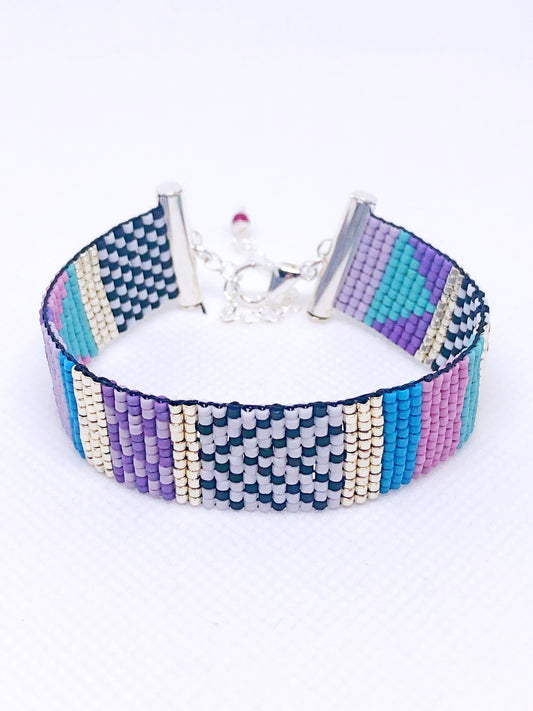 Colorful bead loom bracelet