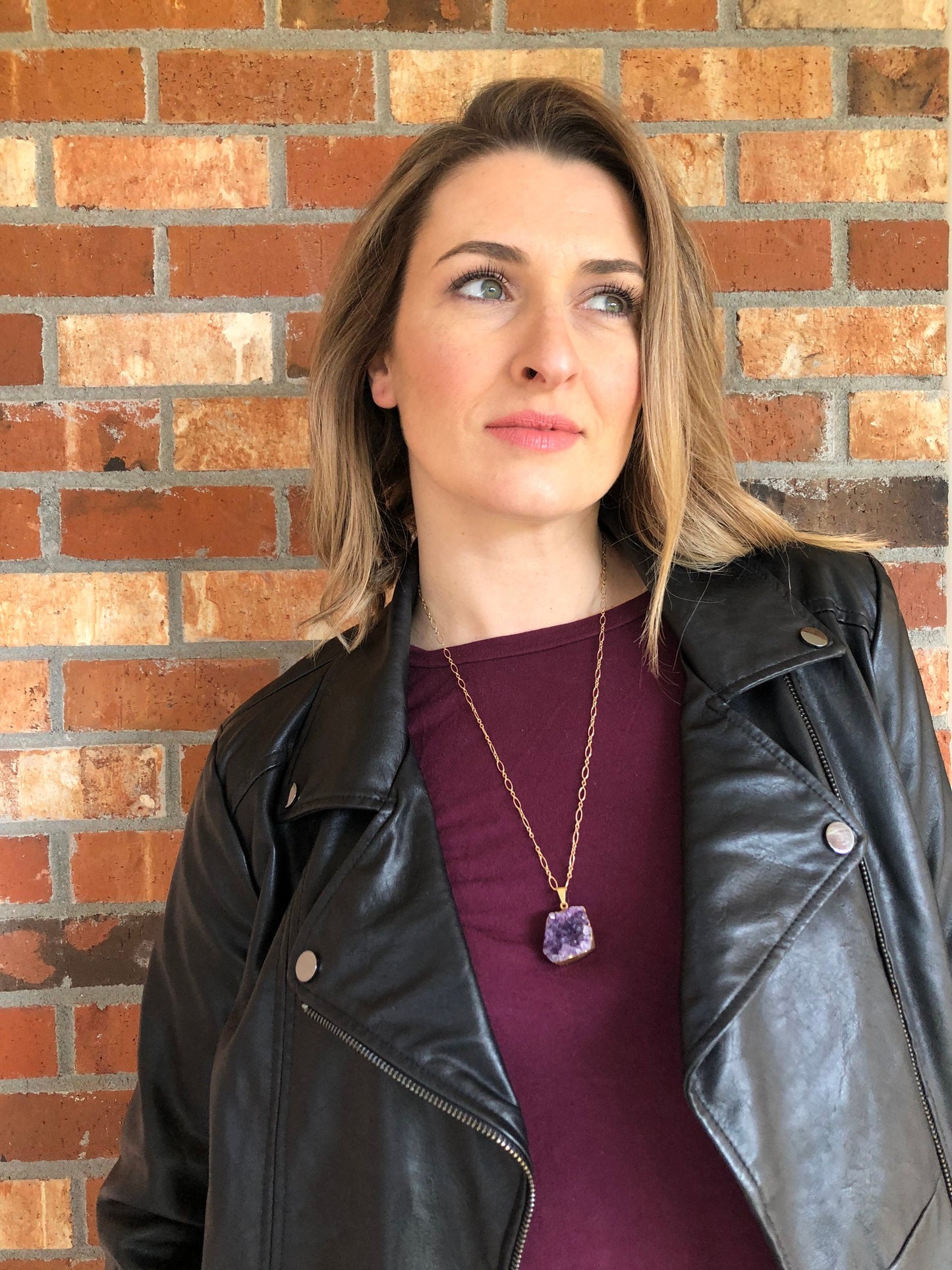Amethyst geode necklace