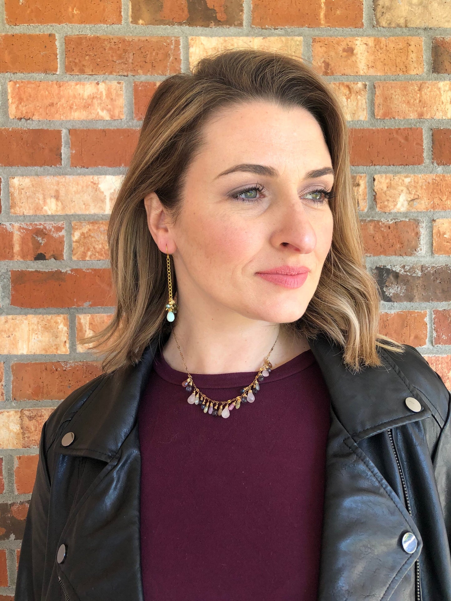 Multi gemstone earrings