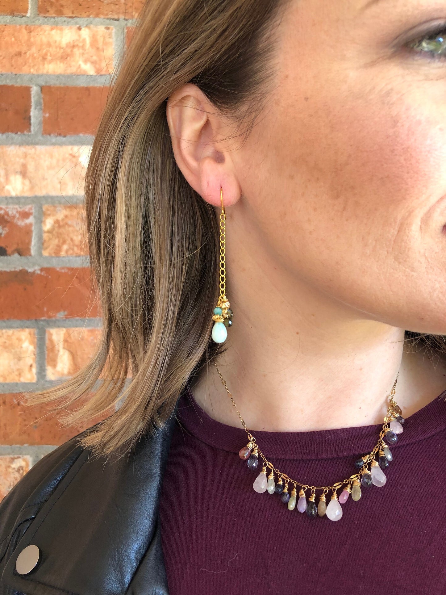 Multi gemstone earrings