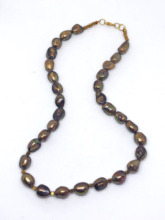 Brown pearl necklace