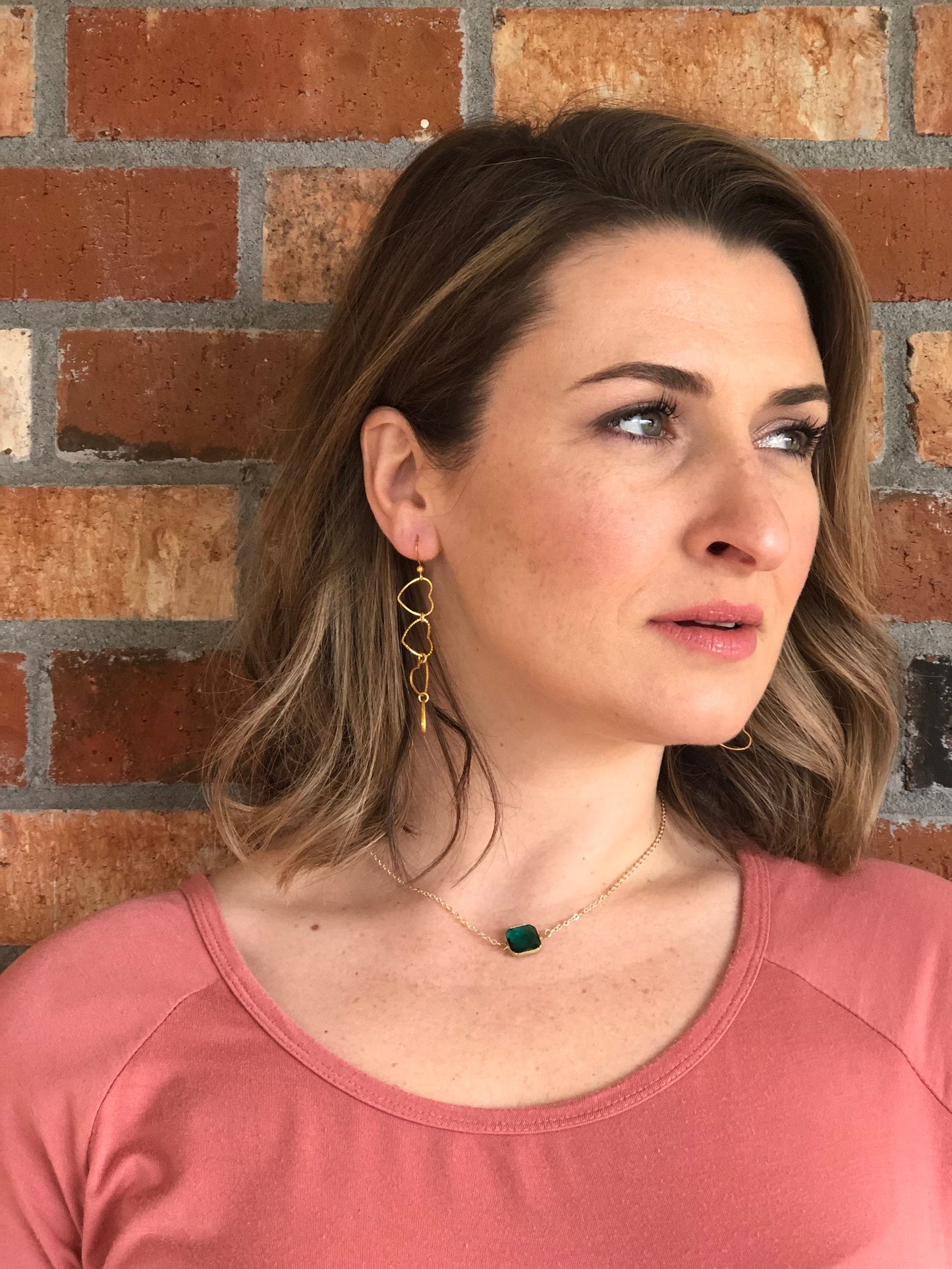 Heart earrings in gold