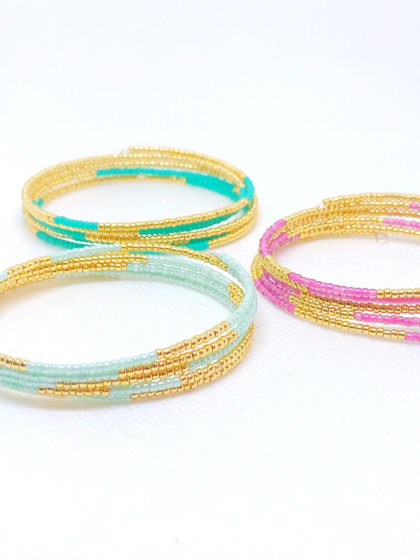 Sky blue memory wire bracelet