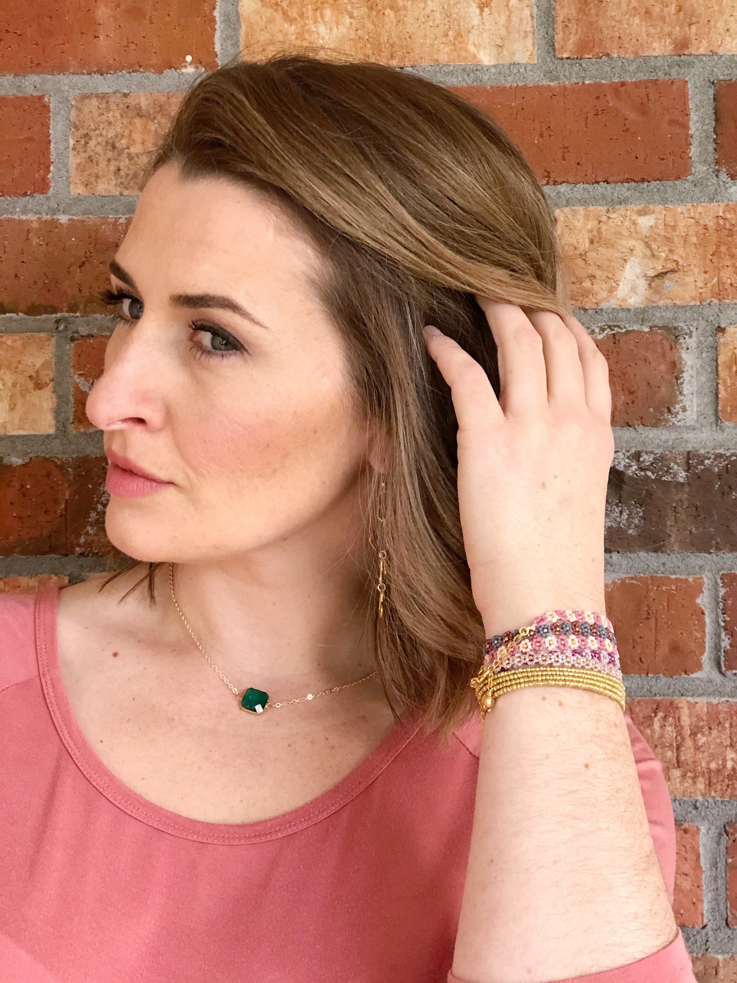 Sky blue memory wire bracelet