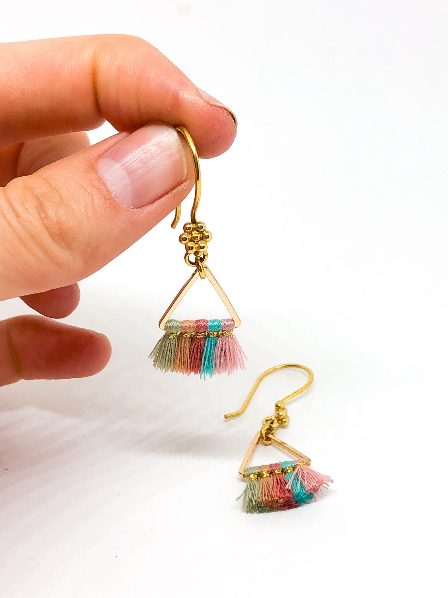 Fringe earrings in gold