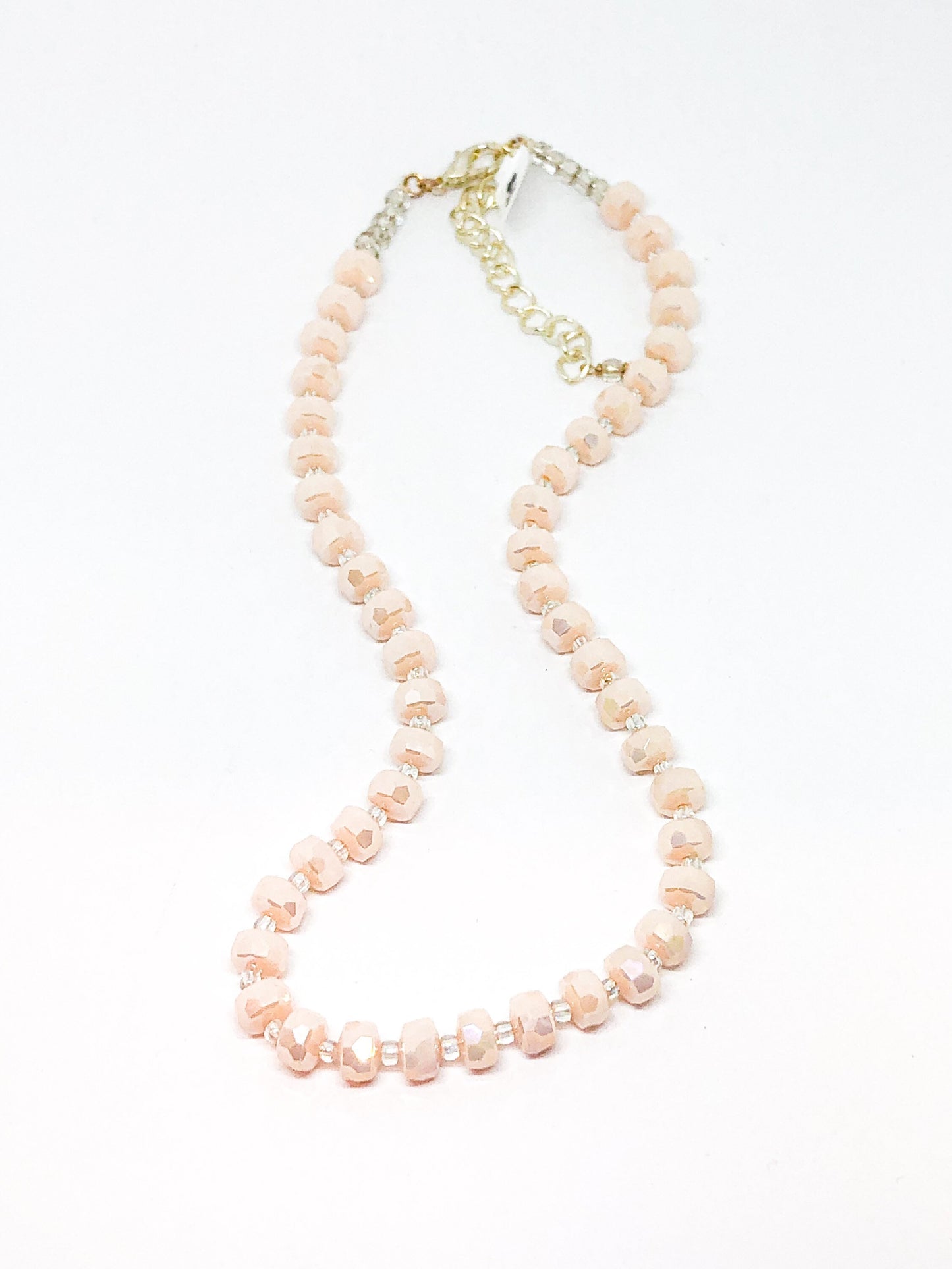 Peachy cream beaded necklace