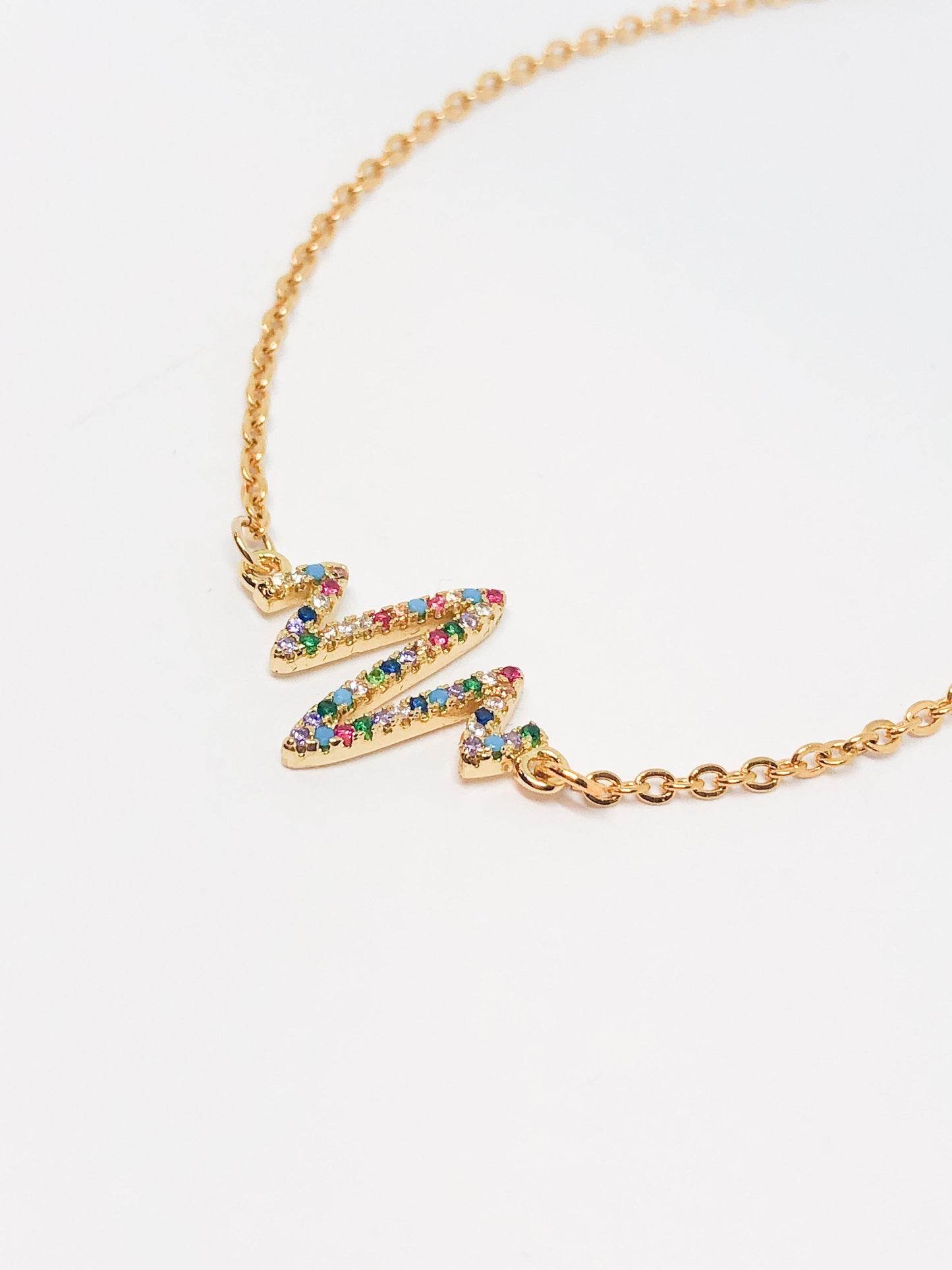 Rainbow heartbeat necklace