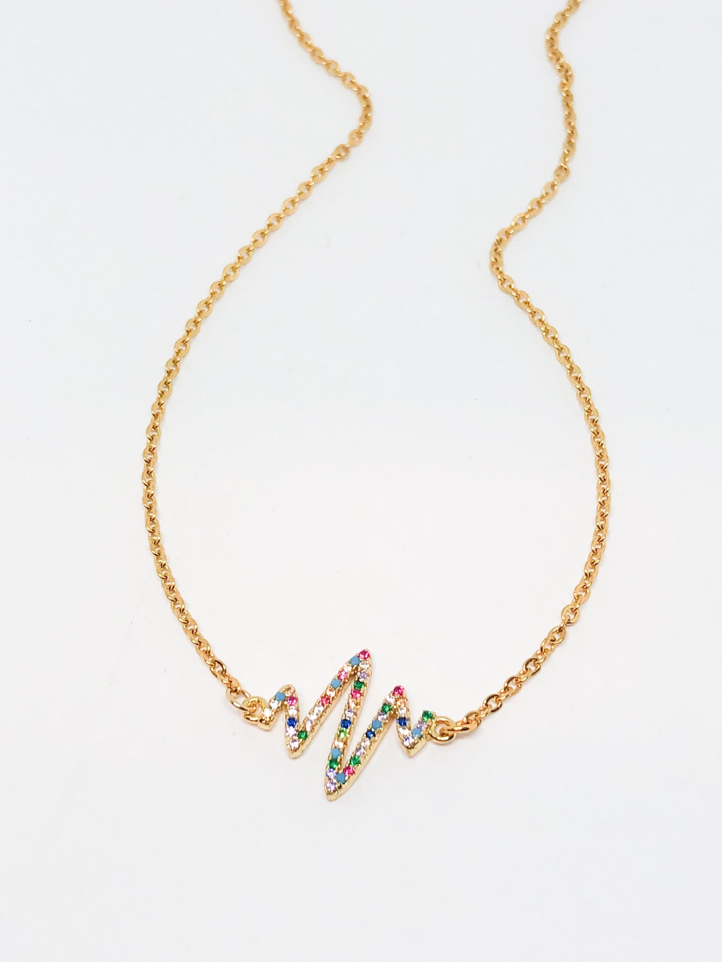 Rainbow heartbeat necklace