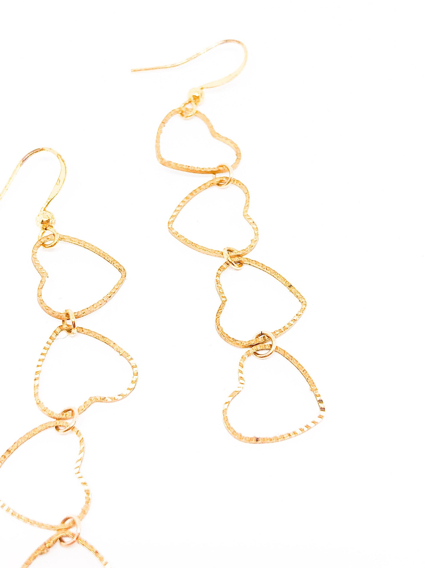 Heart earrings in gold