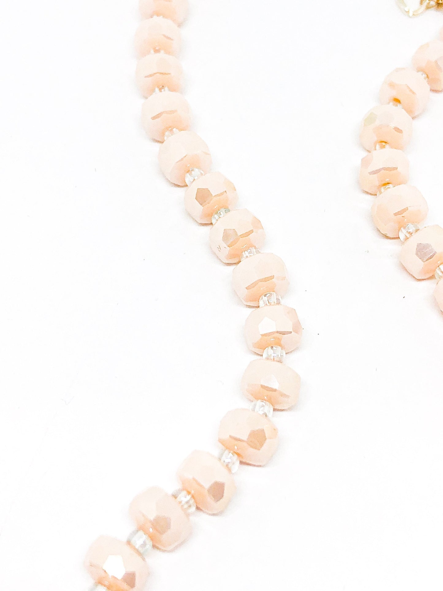 Peachy cream beaded necklace