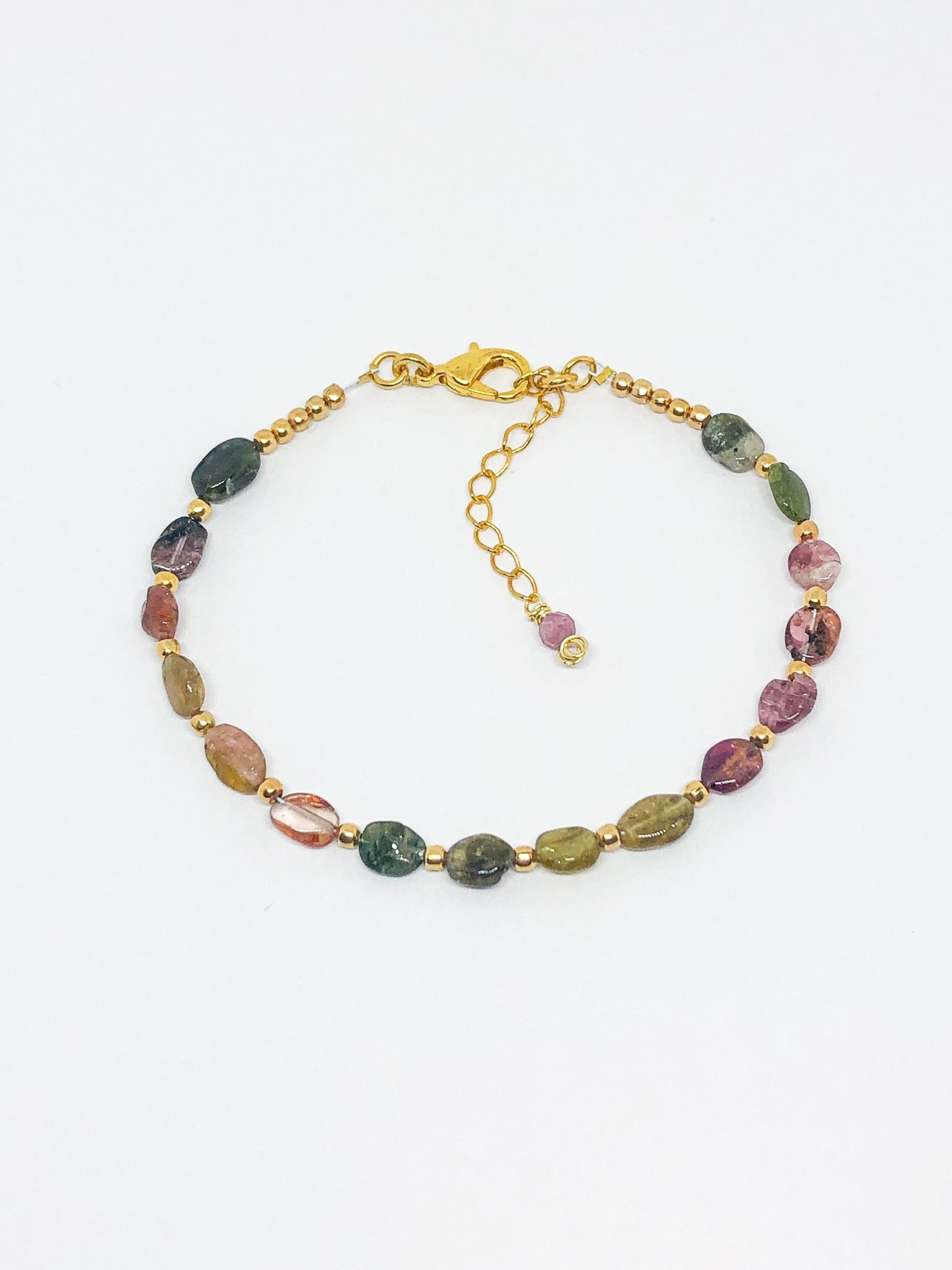 Tourmaline gemstone bracelet in gold or silver