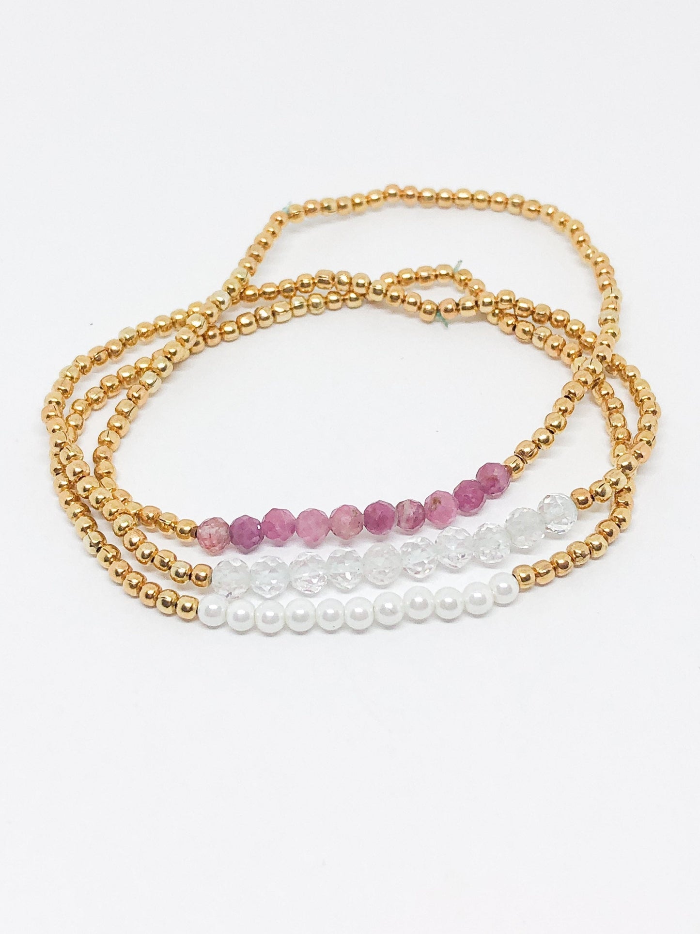 June birthstone bracelets stretchy and perfect - Pearl
