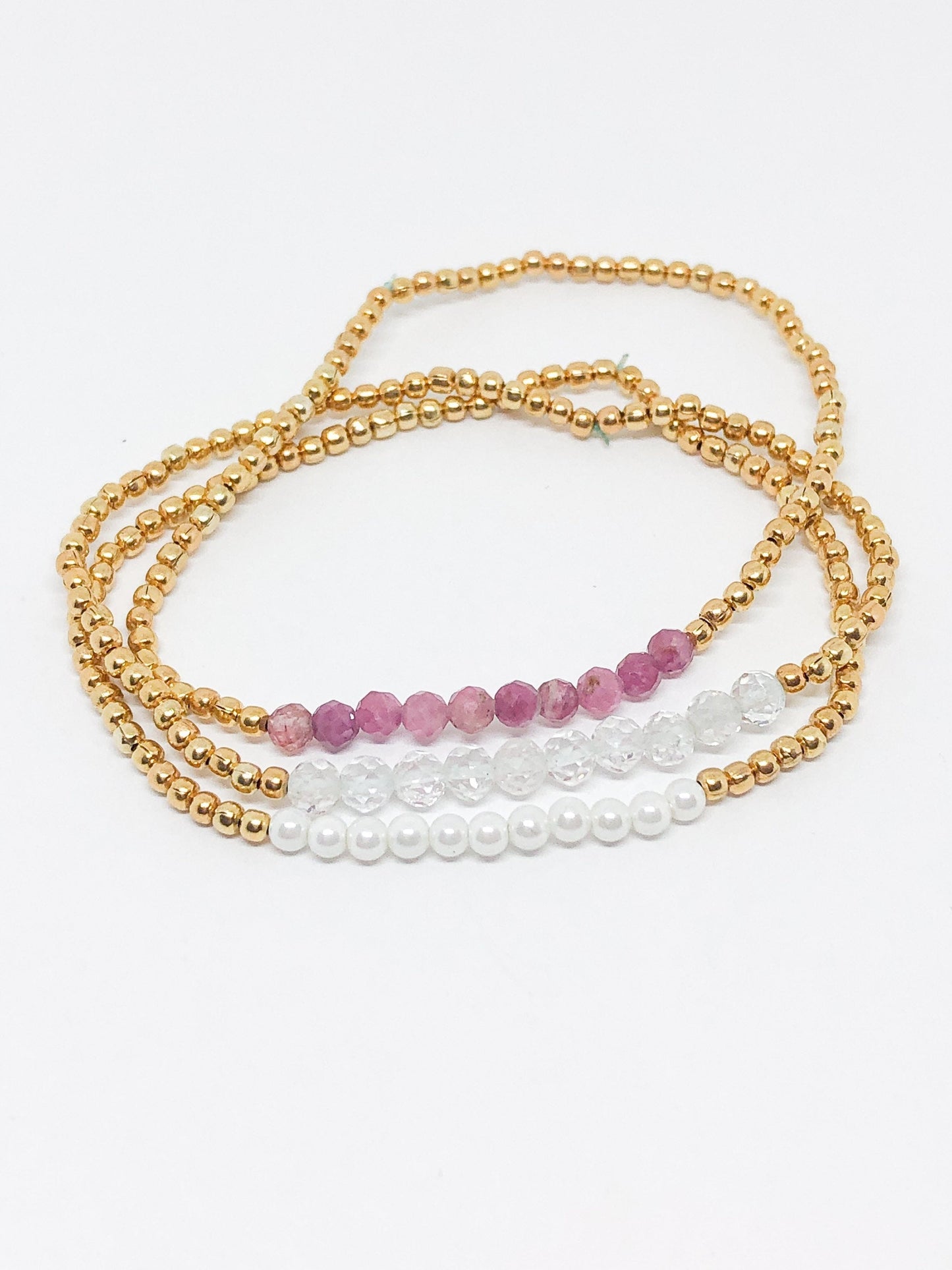 April birthstone bracelets stretchy and perfect - Quartz (Diamond)