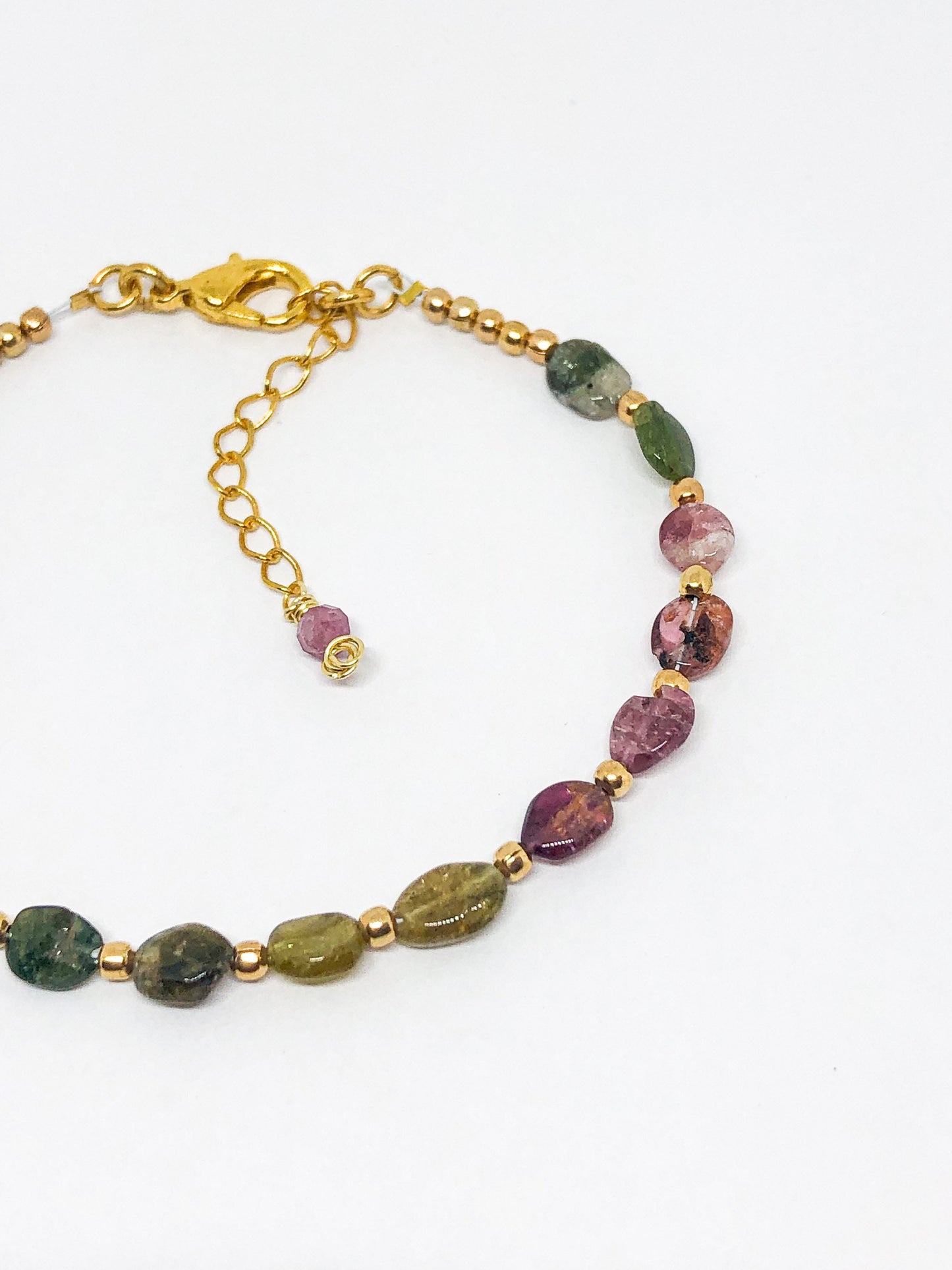 Tourmaline gemstone bracelet in gold or silver