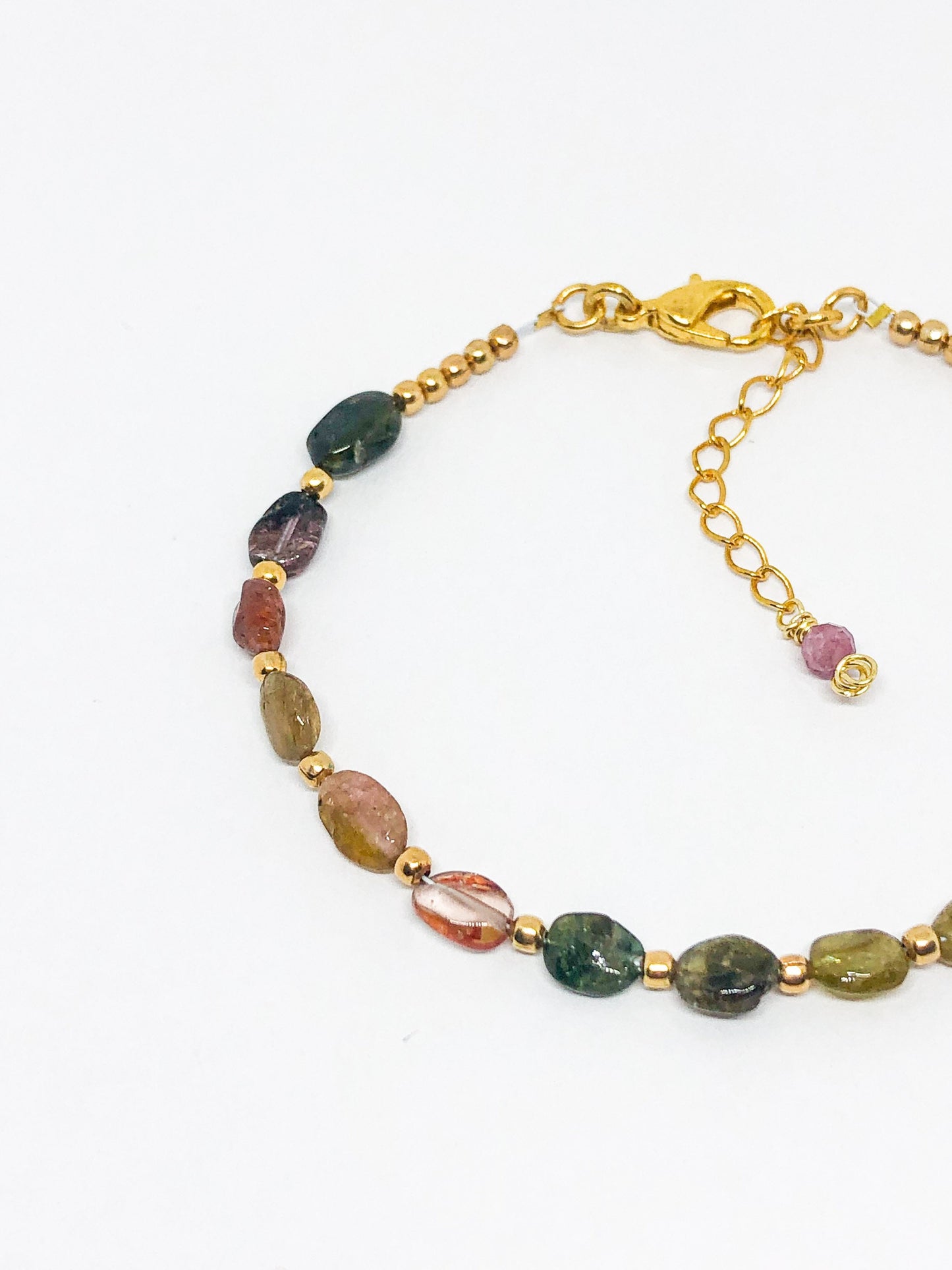 Tourmaline gemstone bracelet in gold or silver