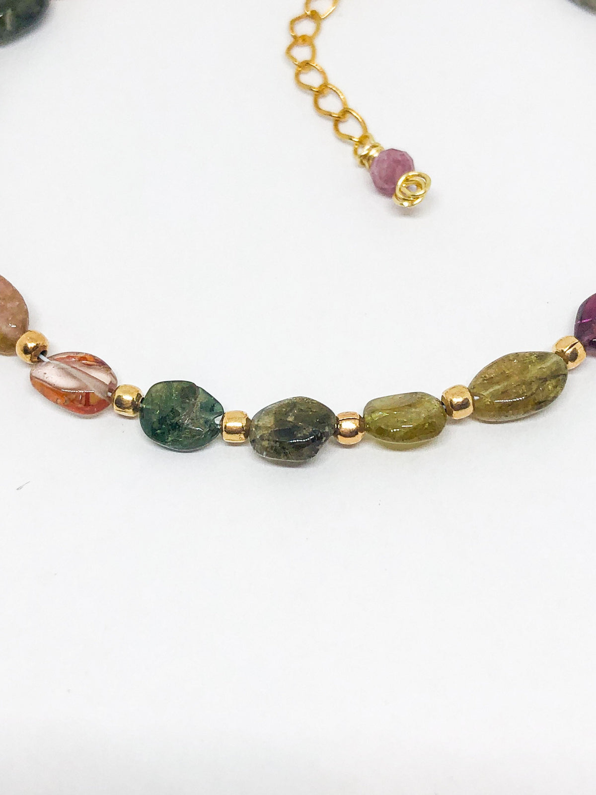 Tourmaline gemstone bracelet in gold or silver