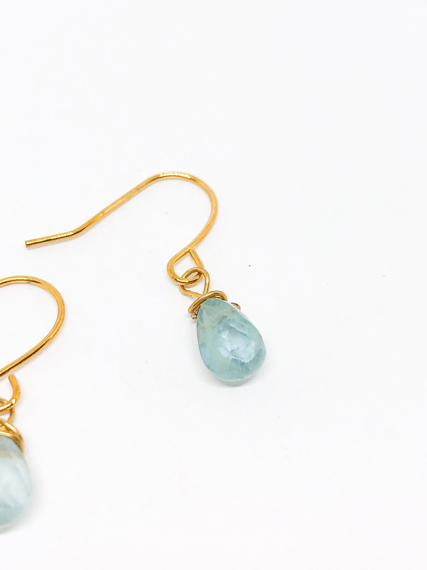 Dainty aquamarine earrings in gold or silver