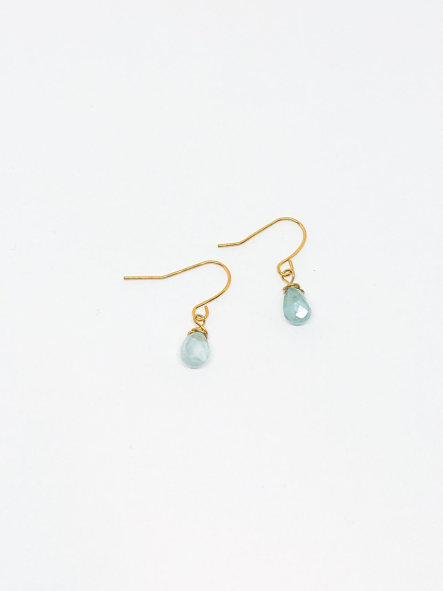 Dainty aquamarine earrings in gold or silver