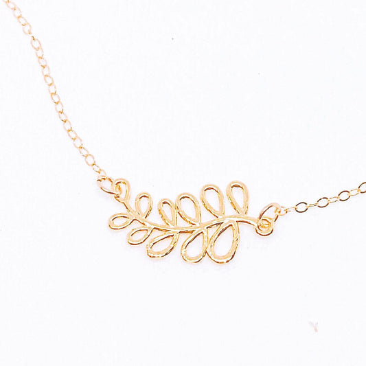 Gold leaf necklace