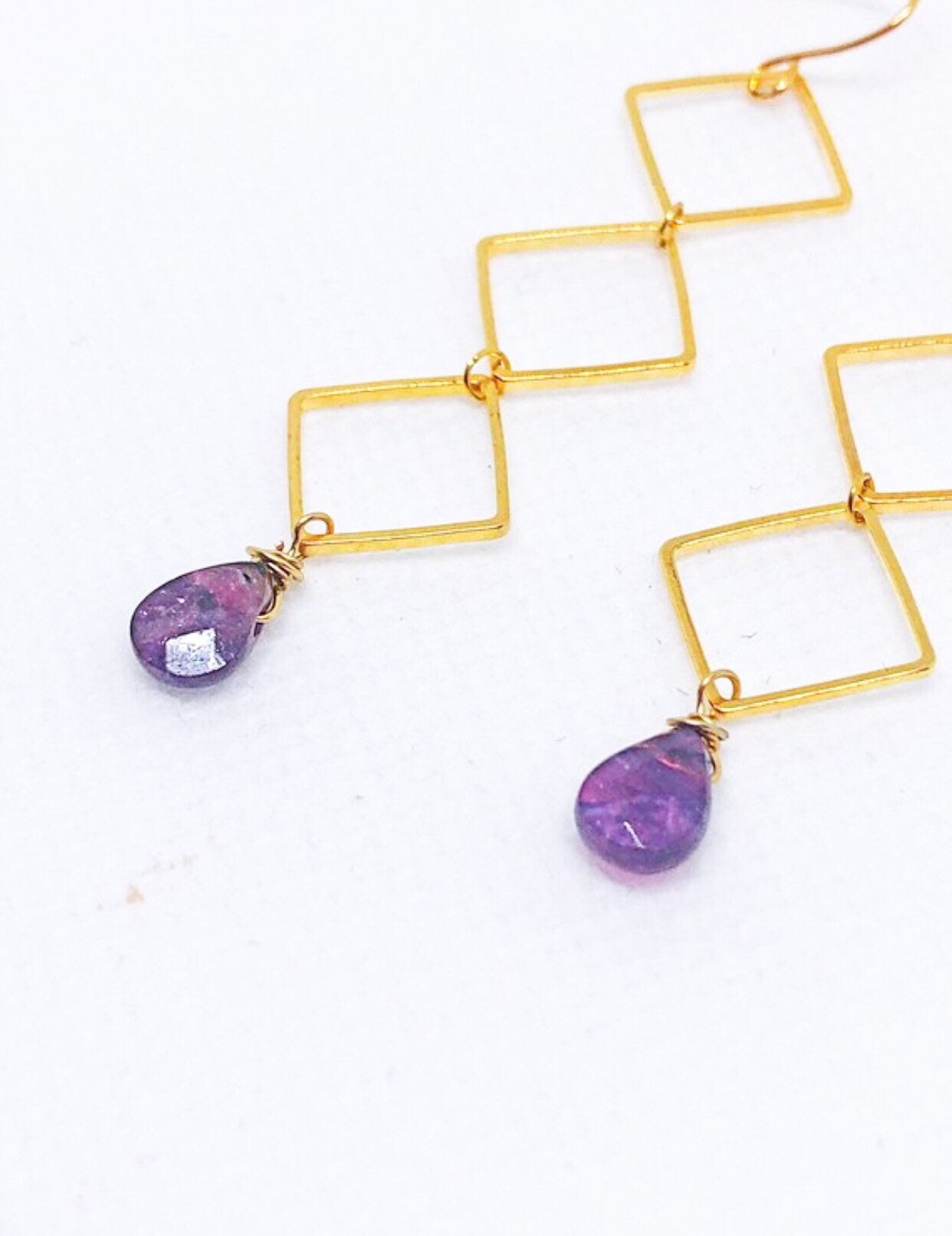 Diamond tourmaline earrings